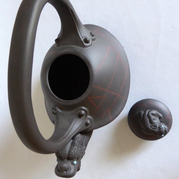 VINTAGE NEW TRADITIONAL CHINESE YIXING ZISHA  DRAGON TURTLE PURPLE CLAY TEAPOT - Picture 12 of 16